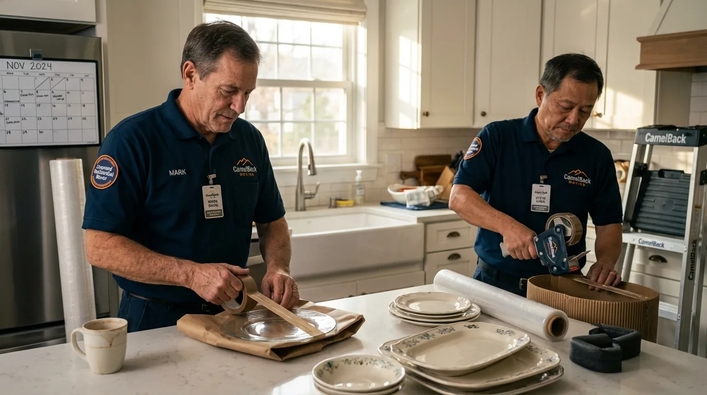 Professional crew packing kitchen dishware in Jenkins, KY